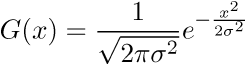 Gaussian function 1D math