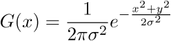 Gaussian function 2D math