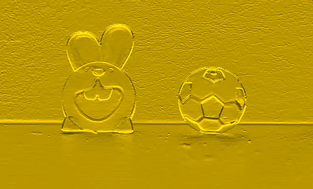 An example of an embossing image with a golden effect