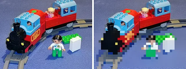 Pixel-art converter (train toy)