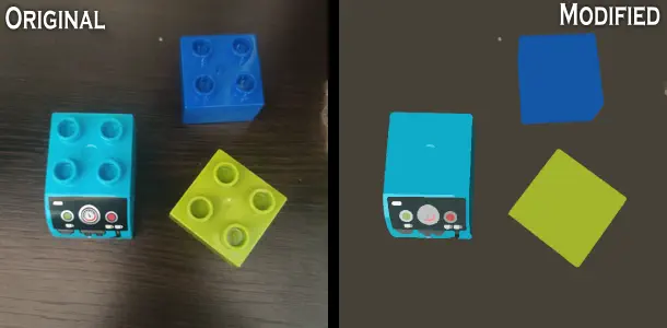 Simplified image of Lego blocks