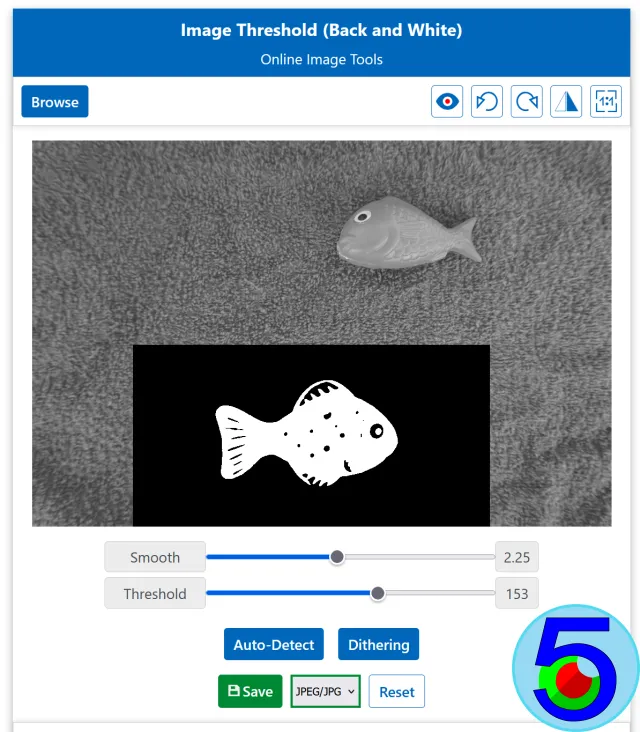 Image Threshold tool interface